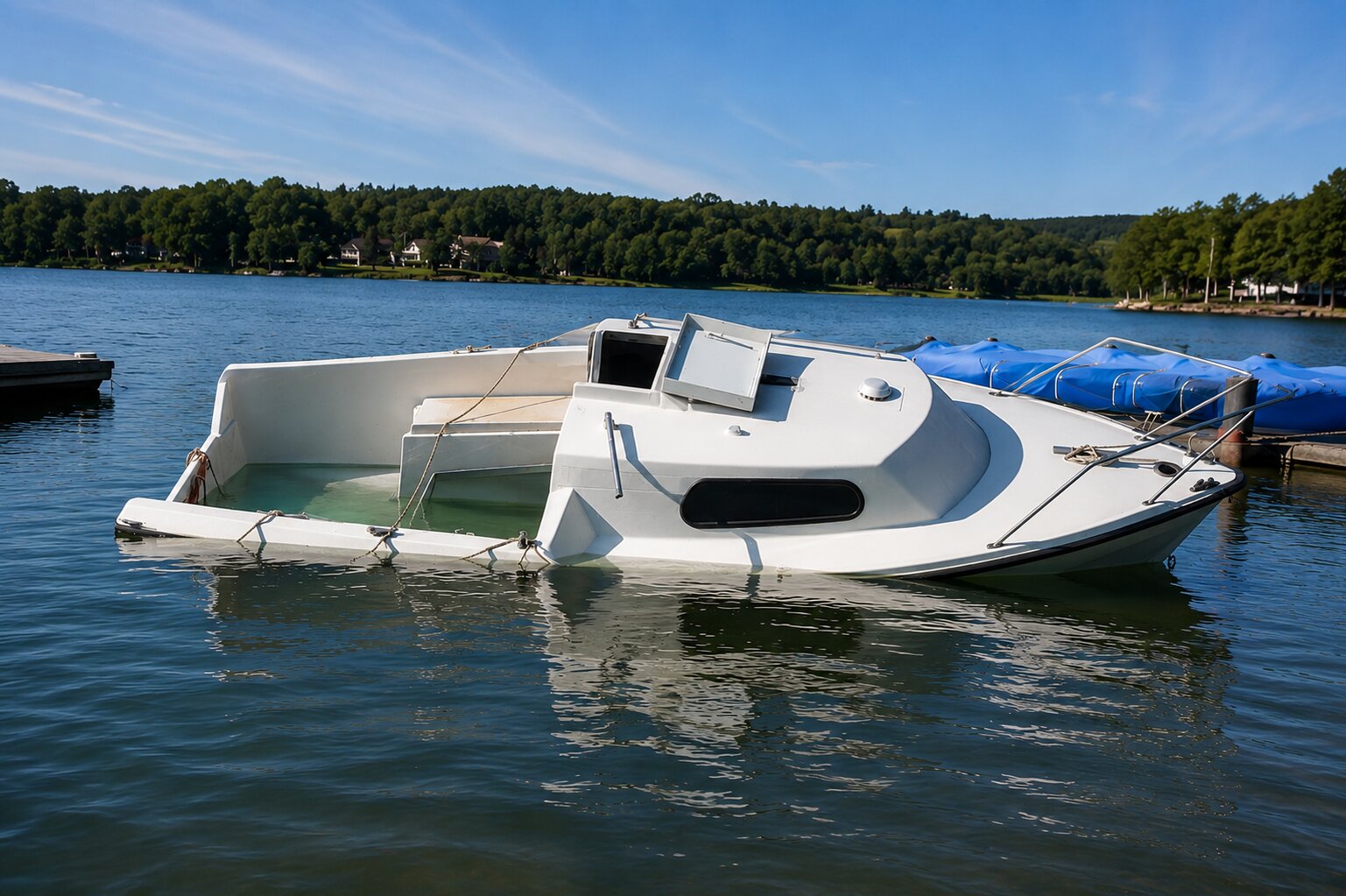 Voie d’eau sur un bateau