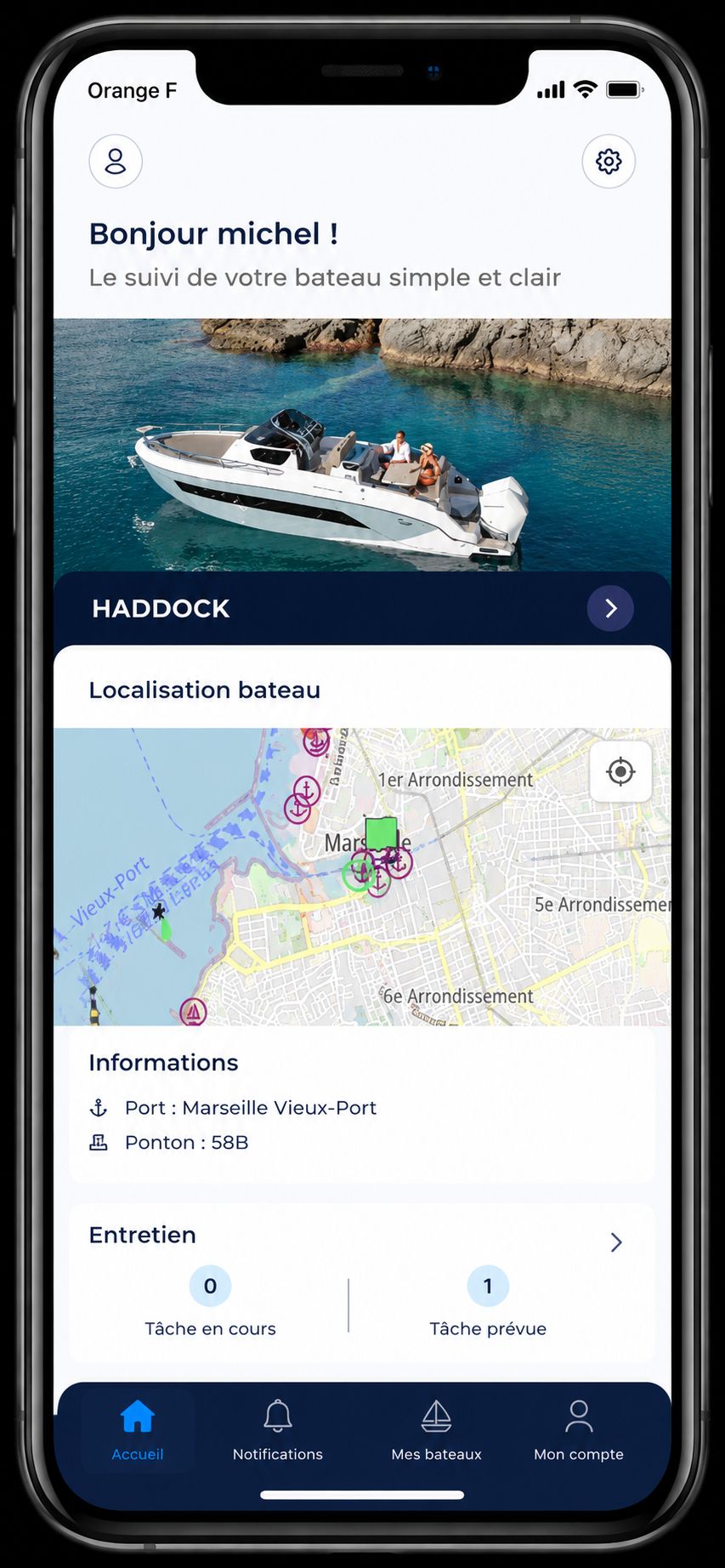 Accueil application Nauticoncept