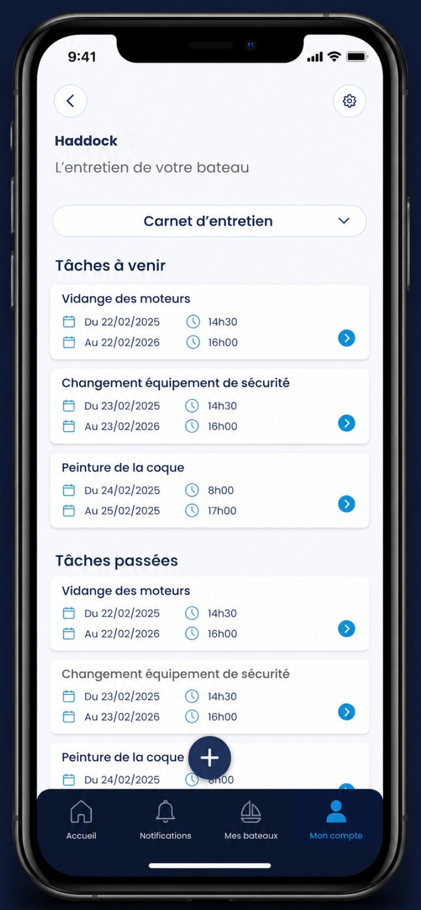 Carnet entretien bateau